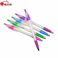 Customized Logo 0.5mm Plastic pen Sublimation Blank promotional retractable yellow ink ballpoint pens Stylus Pen