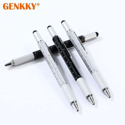 Multifunction 7 in One stylus metal ball pen with custom logo